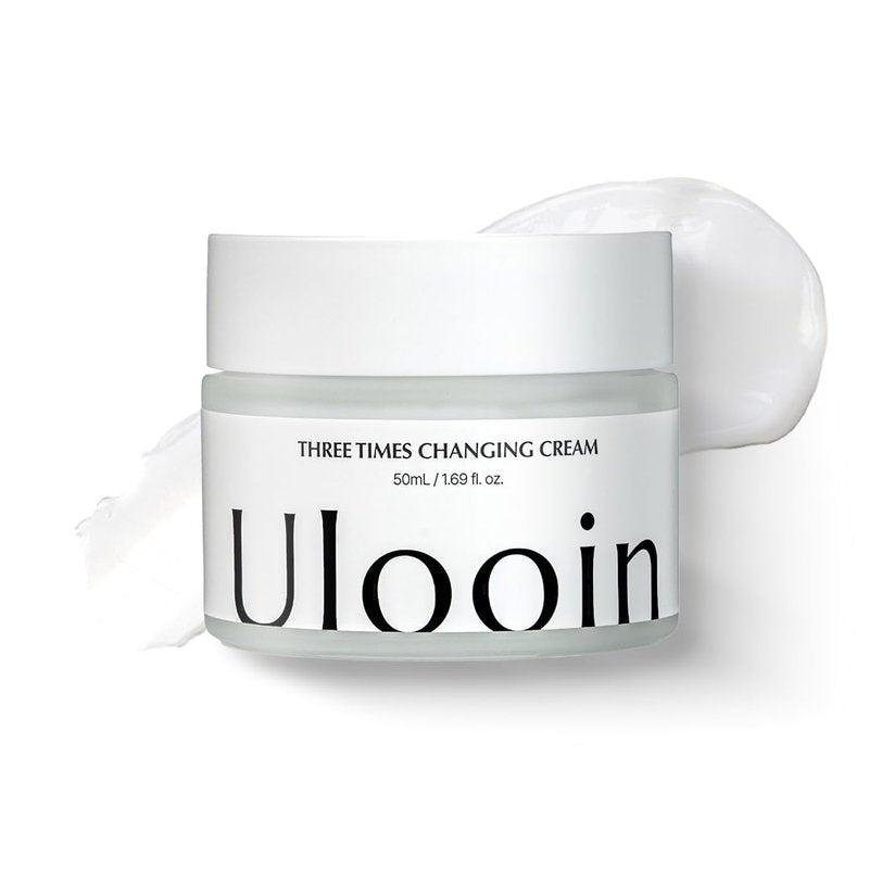 Ulooin Three Times Changing Cream – K-Beauty Moisturizer with Ceramide, D-Panthenol & Chamomile | Soothing, Hydrating, Blemish Care & Skin Barrier Repair for Clear, Balanced Skin