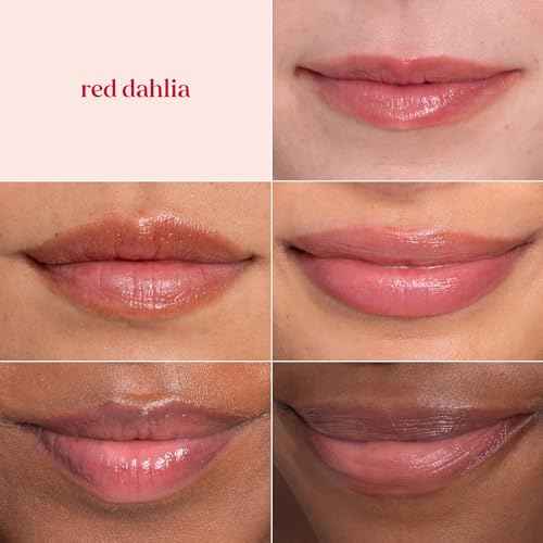 Burt's Bees Lip Tint Balm Stocking Stuffers Gifts, Long Lasting 2 in 1 Duo Tinted Balm Formula, Color Infused with Hydrating Shea Butter for a Natural Looking Buildable Finish, Red Dahlia (2-Pack)