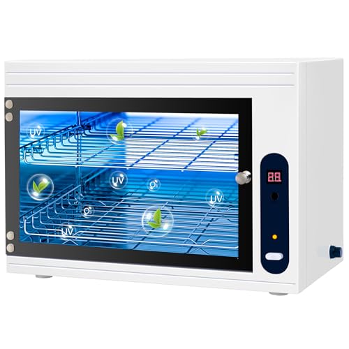 Nail Tool Cleaning Machine 17L Big Capacity UV Sanitizer Cabinet Salon Equipment for Spa Beauty Home Metal Tools