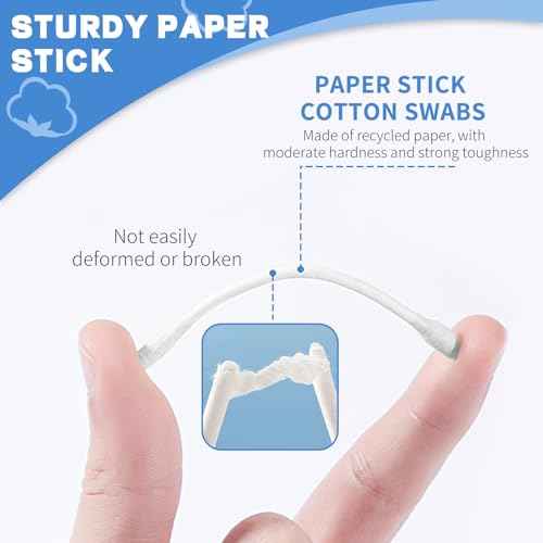 Pointed Tip Cotton Swabs, 800 Count Double Precision Tips with Paper Stick, Cotton Buds for Makeup, Personal Care, Crafts