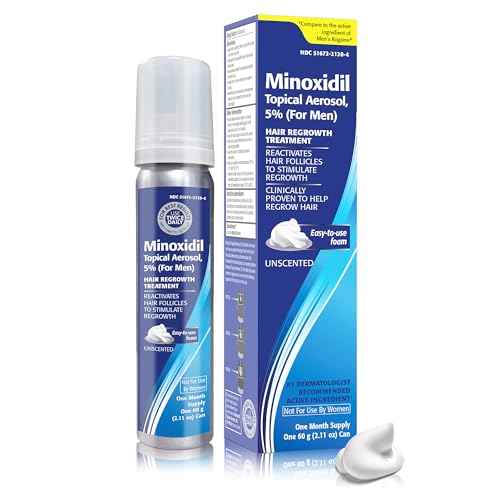 Taro Minoxidil for Men, 2.11 Oz (1 Month Supply) Clinically Proven to Regrow Hair, Topical Aerosol Foam 5%, Hair Thinning Treatment