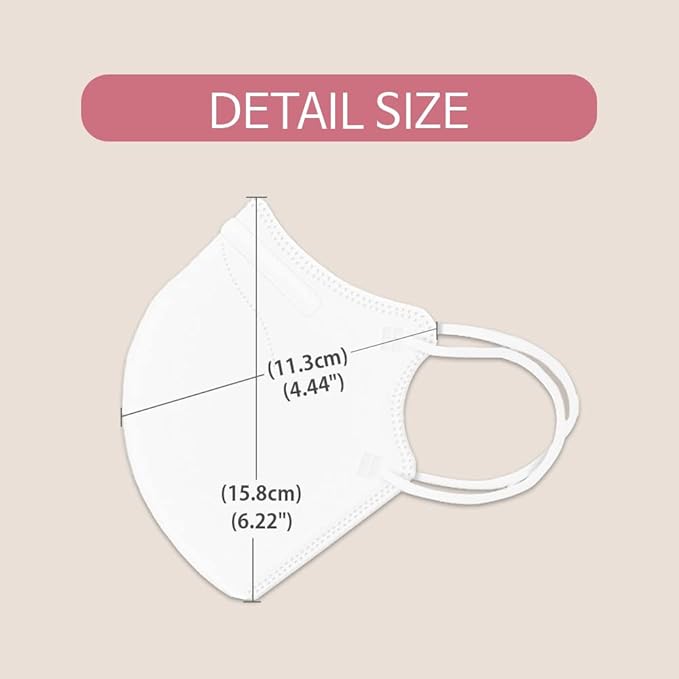 [20 Pcs] Korea Face Mask for Adults – Bird Beak type 2D Protective Health Face Mask for Dust and Smoke – 4-Layer Protective Filter – Ideal Fit for Comfortable Wear - Navy