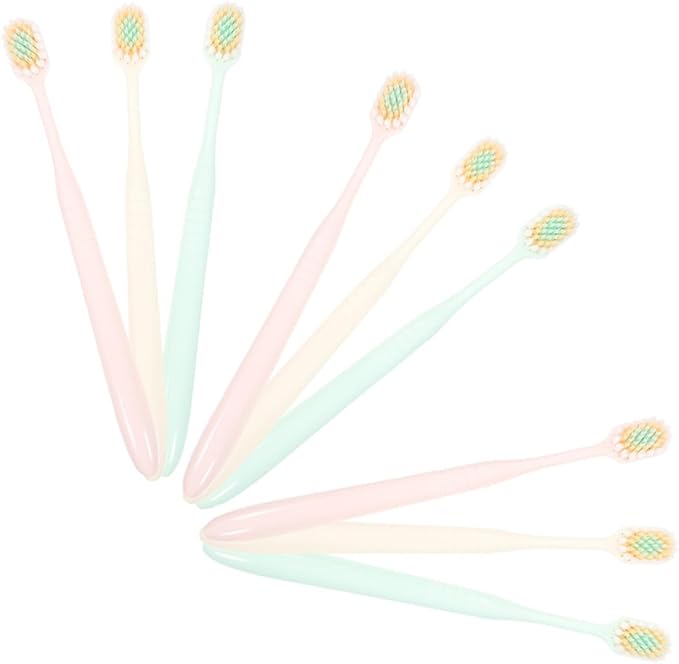 Soft Bristles Toothbrushes for Adults 9pcs Wide Thin Brush Head Manual Toothbrushes Extra Soft Bristle Household and Travel Use Gum Care