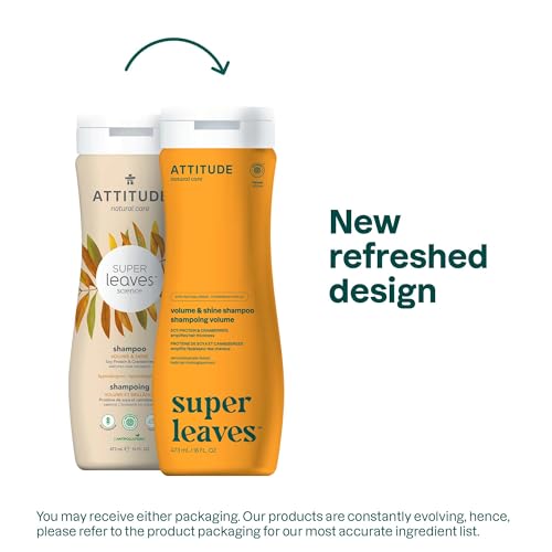 ATTITUDE Volume and Shine Hair Shampoo, EWG Verified, For Thin Hair, Naturally Derived Ingredients, Vegan and Plant Based, Soy Protein and Cranberries, 16 Fl Oz (Pack of 6)
