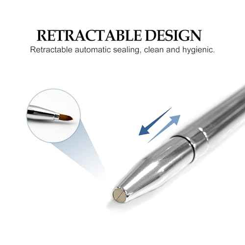 Quacc Double-ended Lip Makeup Brush, Retractable Lip Brush for Lipstick, Lip Gloss, Eyeshadow (Silver)