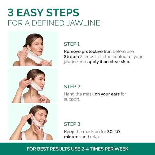 PLANTIFIQUE V-Line Collagen Mask for face 5 PCS | Chin Strap for Women & Men | V Line Lifting Mask with Collagen and Hyaluronic Acid V Shape Face Tape Chin | Skin Firming