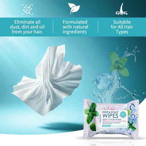 ESHA Hair & Scalp Wipes: Instant Cooling Refresh for Braids, Locs, Twists & All Hair Types - Stay Cool, Stylish, and Confident