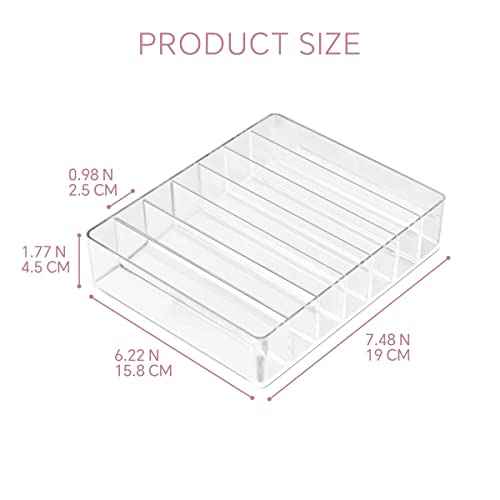 Makeup Organizer for Eyeshadow Palette and Lipstick Organizer, 7 Section Divided Makeup Palette Organizer for Vanity Drawer Countertop Modern Cosmetics Storage(7.48" x 6.22" x 1.77")