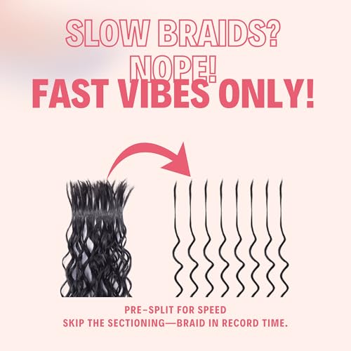 Human Braiding Hair, Pre-Divided Boho Braids Human Hair, Deep Wave Bulk Bohemian Hair Extensions for Braiding Knotless Wet and Wavy, 22 Inch, 3.5oz, Natural Color
