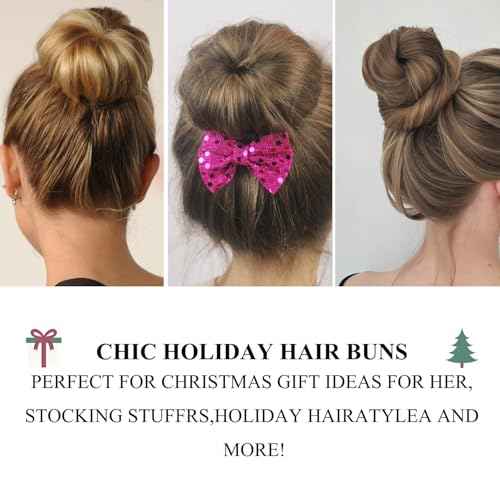 TsMADDTs Donut Bun Maker, 3PCS Hair Bun Maker with 20PCS Bobby Pins Blonde for Ballet Styling