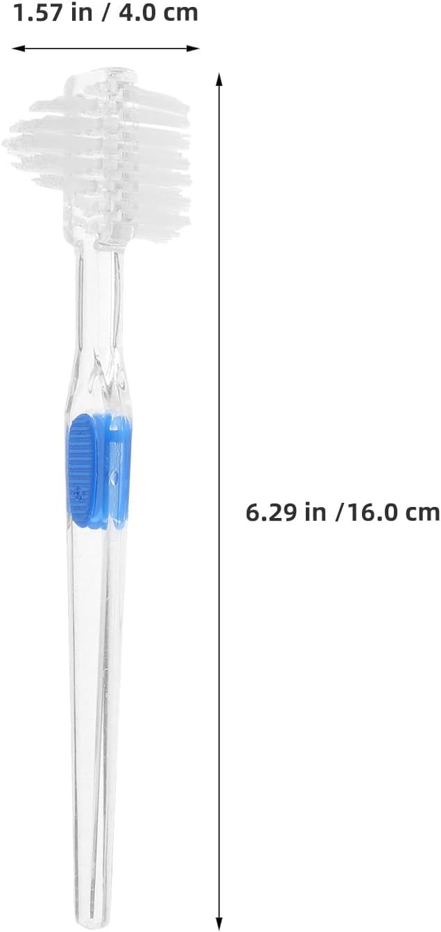 SOIMISS 8pcs Denture Toothbrush Double Sided for False Teeth and Denture - Deep Cleaning Brush Toothbrush for Elderly Adaptive Oral Care