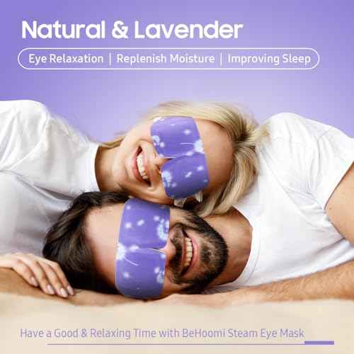 Steam Eye Mask, 10 Packs Heated Eye Mask, Self Heating Disposable SPA Warm Compress for Eyes Sleep Mask, Soothing Moist Heat Eye Masks, Travel Essentials & Relaxation Gifts (Lavender Scent)