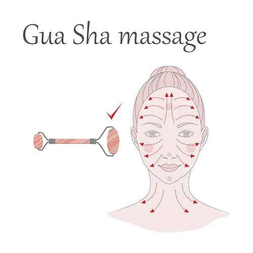 Yobee Face Roller Massager, Rose Quartz, Gua Sha Anti Aging Wrinkles Puffiness Acupressure Facial Skin Care Gift for Women