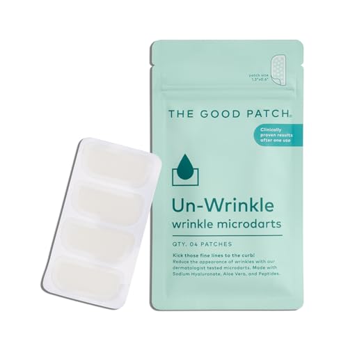The Good Patch Un-Wrinkle Microdart Anti Wrinkle Patches for Crow¡¯s Feet and Between Eyes, Made with Sodium Hyaluronate, Aloe Vera, Peptides, Clinically Proven (24 Total Microdart Patches)