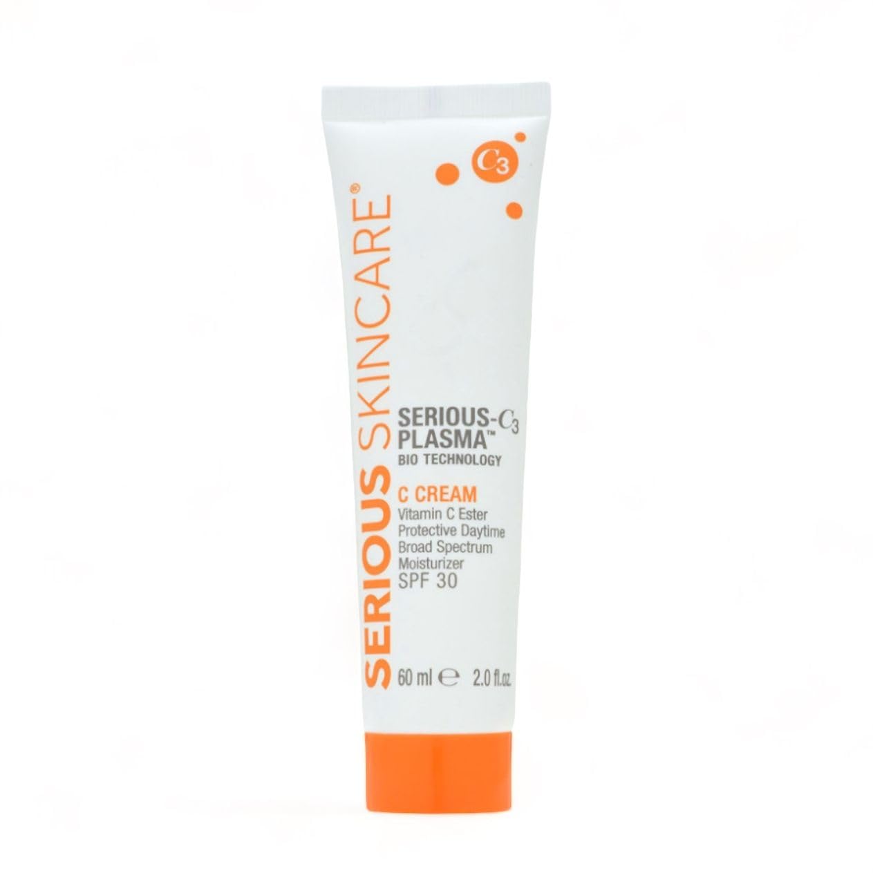Serious Skincare - Vitamin C Broad Spectrum SPF 30 Sunscreen Moisturizer for Face, Hydrates Dry Skin, C3 Esters Anti-Aging Wrinkle Cream with Collagen, Radiant Skin, Daily Use, No White Cast 2 Fl. Oz.