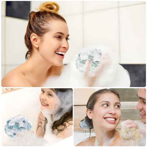 Yoget 4 Pack Shower Loofah Sponge, 60G Bath Sponge,Exfoliate, Cleanse, Soothe Skin