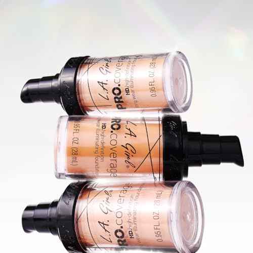 L.A. Girl Pro Coverage Liquid Foundation, White, 0.95 Fl Oz