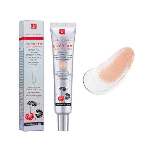 Color Correcting CC Cream with SPF 25, Coverage Lightweight Foundation, Invisible Pores,Rich In Centella Asiatic,Hydrating Serum,Refine Skin Texture, Avoid Sun Damage (LIGHT, LIGHT)