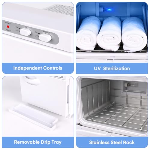 Hot Towel Warmer Cabinet 8L, Medium Capacity Towel Warmers Spa All-Round Heating, Professional Towel Heater for Bathroom, Facials and Salon (White)