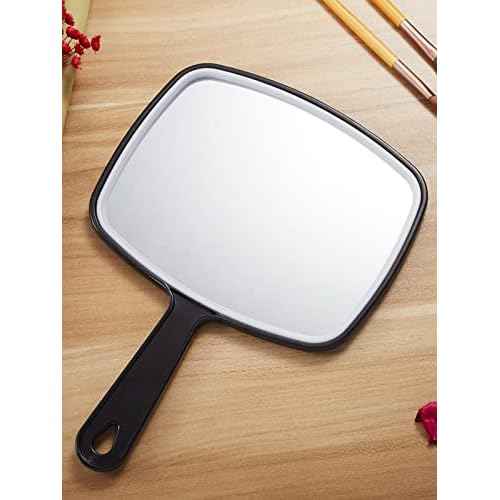 OMIRO Hand Mirror, Black Handheld Mirror with Handle, 6.6" W x 9.2" L
