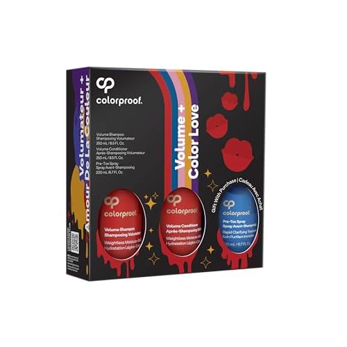 Colorproof Volume Gift Set - Volume Shampoo (8.5 Fl. Oz.), Volume Conditioner (8.5 Fl. Oz.), Pre-Tox Spray (6.7 Fl. Oz.)