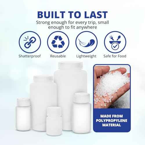 United Scientific¢â Leak Proof Travel Bottles for Toiletries - 3 Oz Travel Bottles with Lined Polypropylene Lid - TSA Approved Bottle for Liquids, Clear Small Bottle, Pack of 6
