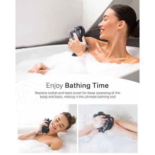 Yiclick 2 Pack Exfoliating Washcloth Towel - Body Scrubber Exfoliator, Loofah Sponge, Korean & Japanse & African Net Sponge Rag - Back Scrubber Washer for Use in Shower Bath