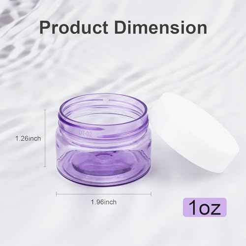 Cosywell Travel Jars Containers Cream Jars for Toiletries TSA Approved 1oz 4 Pack Refillable Cosmetic Containers Leak-proof Plastic Travel Size Containers with Lid for Makeup Cosmetics (4color)