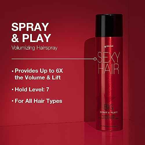 SexyHair Big Spray & Play Volumizing Hairspray | Hold and Shine | Up to 72 Hour Humidity Resistance | All Hair Types