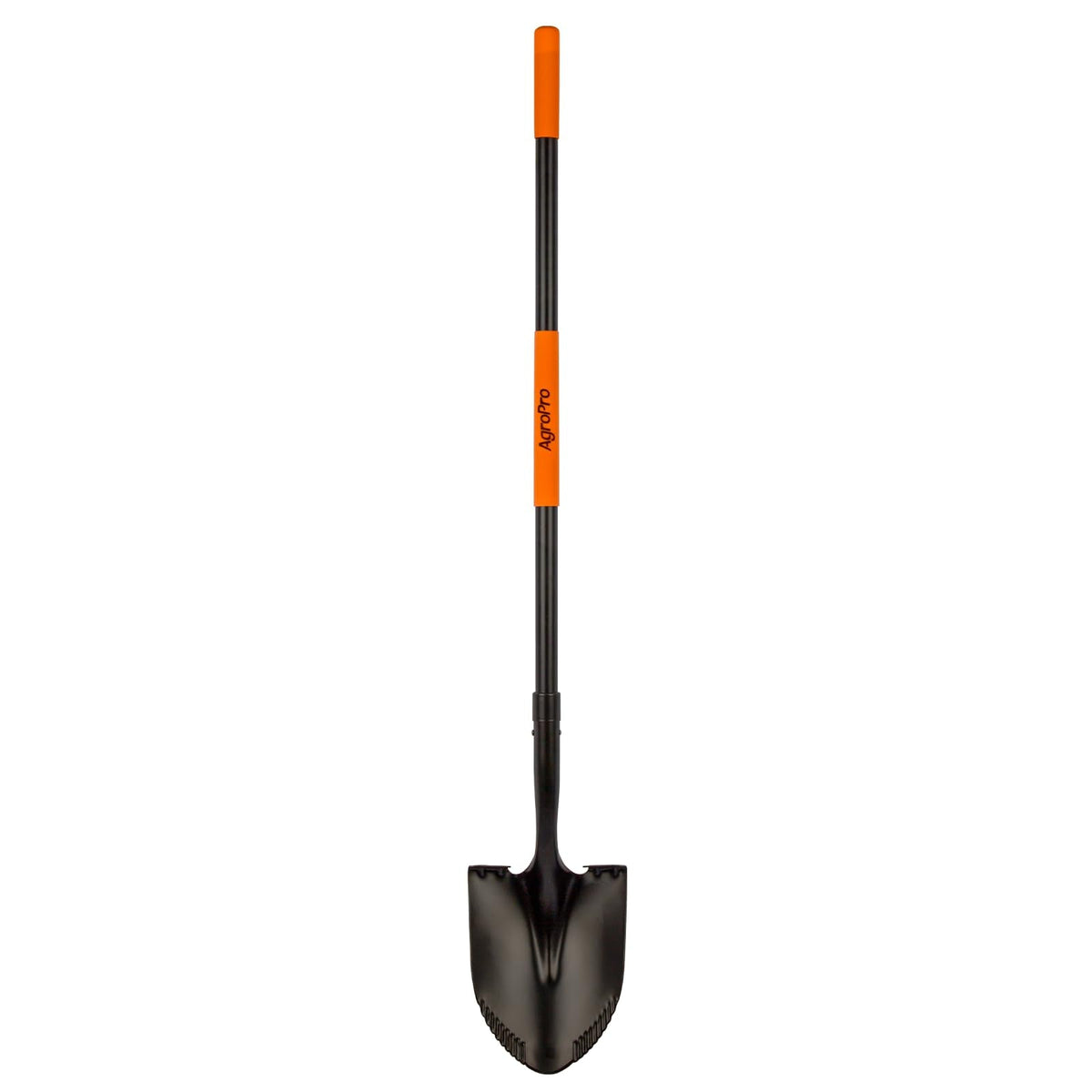 AgroPro Heavy Duty Shovel, 58 Inches, Black, High Carbon Steel, Fiberglass Handle, Modern Style