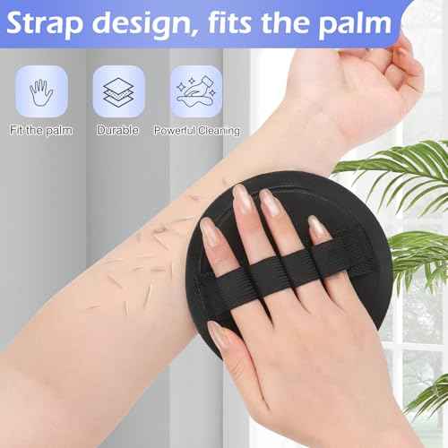 4 Pcs Round Exfoliating Glove, Skin Cleaner Silicone Exfoliator Polishing Mitt Body Scrubber Dead Skin Buffing Treatment for Shower Spa