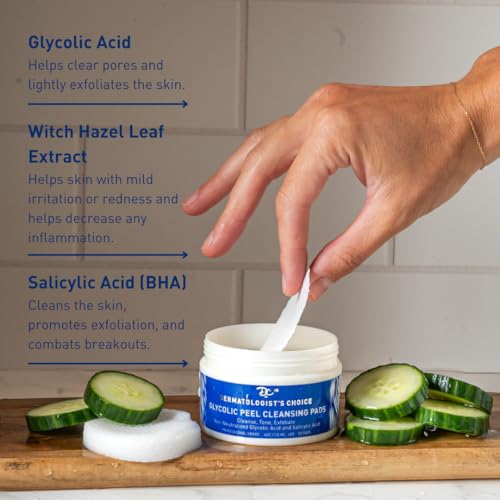 Dermatologist's Choice Extra Strength Chemical Peel 10% Glycolic Peel Cleansing Pads With Salicylic Acid ? 50 Pads