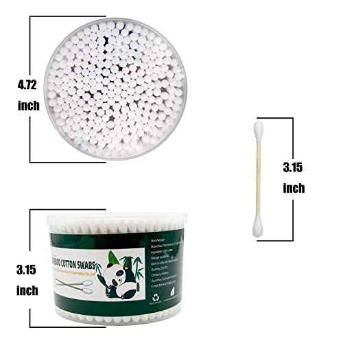 Thick Cotton Swabs,XL Size Natural Bamboo Cotton Buds,Organic Biodegradable, Large Double Tips Swabs, Extra Absorbent Cotton Swabs For Cleaning
