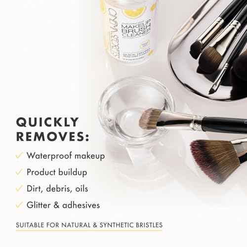 Cinema Secrets Original Makeup Brush Cleaner Solution - Professional Cleanser for Makeup Brushes - Quick-Drying, Rinse-Free Formula - Removes Stubborn Waterproof Make Up - Lemon