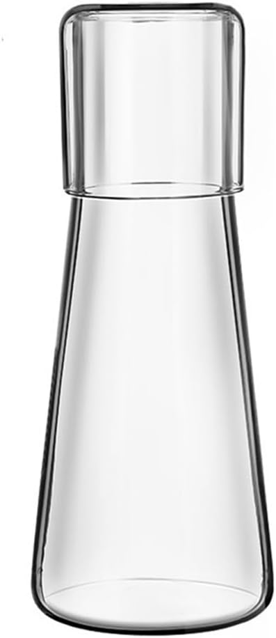 30oz/850ml Clear Glass Bedside Water Carafe with Tumbler Set, Nightstand Water Carafe with Lid for Bedroom, Bathroom Mouthwash Dispenser, Office Use Drinking Glass