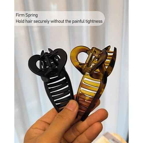 5 Inch Extra Large Claw Clips, 13 cm No Slip Matte Jumbo XL Hair Clips for Thick Long Curly Hair, Big Hair Claw Clips, 2 Pack