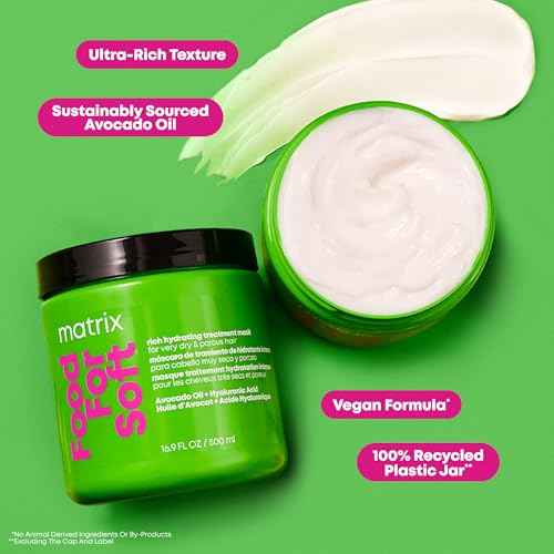 MATRIX Food For Soft Rich Hydrating Mask - For Dry & Brittle Hair, Adds Shine & Softness, With Avocado Oil & Hyaluronic Acid, Replenishes Moisture