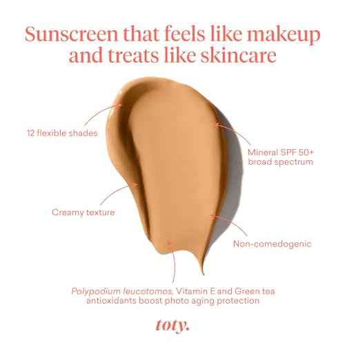Toty by Sofia Vergara - lumina CC Cream SPF 50+, 100% Mineral Color Correcting Cream - Medium Coverage Foundation & Broad Spectrum Sunscreen for Face - Non Comedogenic - 3N MEDIUM BEIGE