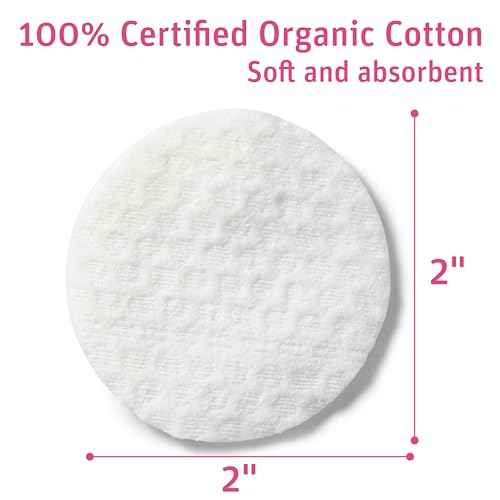 Simply Soft Premium Organic Cotton Rounds, 100 Count (Pack of 3), 100% Cotton Pads, Certified Organic, Hypoallergenic, Soft & Absorbent for Beauty, Cosmetics, Skin Care, Lint Free