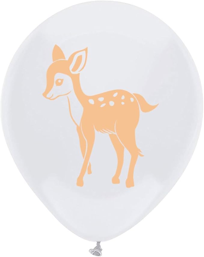 Buck Deer Latex Balloons, 16-Pack 12inch Woodland Deer Baby Shower Or Birthday Party Balloon, Decorations, Supplies