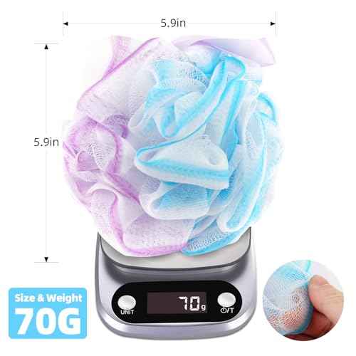 Chuya Bath Sponges Loofahs 70 Grams Large Size,4 Pack Shower Sponge Exfoliating Cleaning Bath Loofa Body Scrubber Balls for Women Men Children Washing