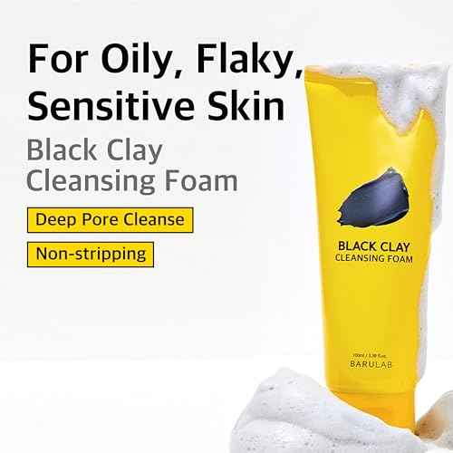 BARULAB Black Charcoal Clay Cleansing Foam Daily Foaming Cleanser for All Skin Types | Pore Detoxification Moisturizing Nourishing Beta-glucan Strengthens Skin Barrier Reduces Redness Korean Skincare