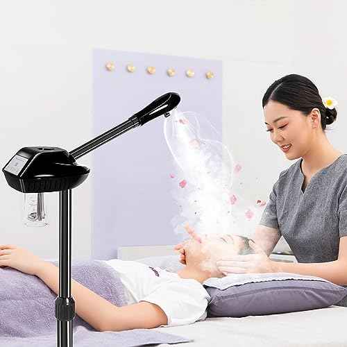 Facial Steamer, Face Steamer on on Wheels with More Steam, Adjustable Height for Face Steamer Suitable for Personal Home and Professional Personal Care Places£¬Moisturizing and Hydrating.