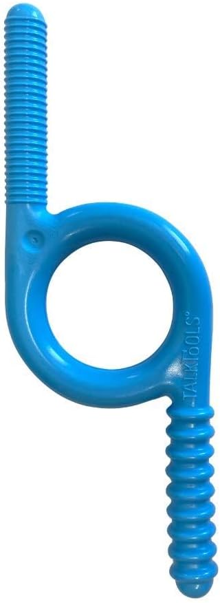 TalkTools Chewy | Oral Motor Sensory Tool for Kids and Toddlers | Therapy Tools to Improve Chewing and Biting (Blue Groovy, 1 Count (Pack of 1))