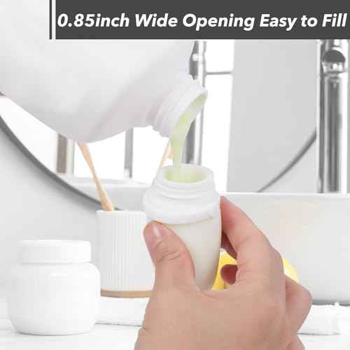1oz Silicone Travel Bottles for Toiletries (4-Pack), TSA Approved Leakproof Toiletry Bottles with Locking Lid, Refillable Travel Size Containers for Shampoo, Body Wash, Camping & Trips