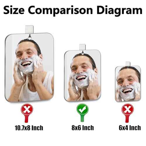 Shower Mirror Fogless for Shaving, (Medium 6x8 inch)30% Than Original, Shower Mirror Fogless, Small Wall Mirrors for Camping, Travel Shaving Mirrors for Shower, Outdoor Plastic Mirro for Shower