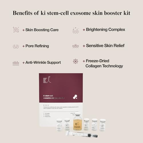 Stem-Cell Exosome Skin Booster Kit Booster Ampoule| Exosome, PDRN, Peptide, Collagen | Rejuvenation, Hydration, Anti-Aging | Korean Skincare 30ml (Solutions 0.01 oz x 5 Vials/Ampoule 1.01 fl.oz)