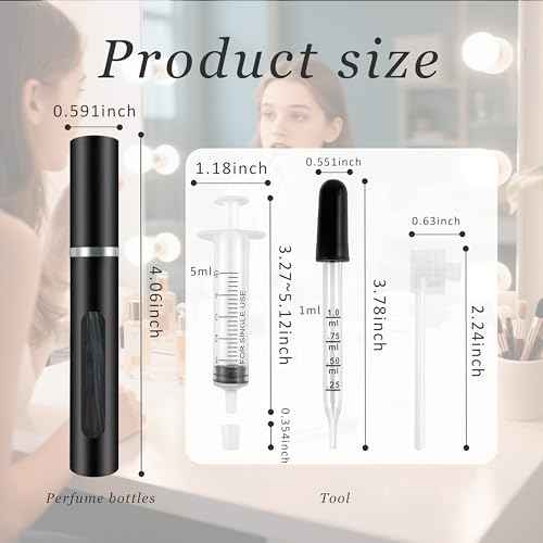 2 Pack Refillable Mini Perfume Atomizer Bottle£¬Portable Separate Bottles£¬Travel and Outings Spray Boxes Dispensers 5ml/0.2oz (Black)