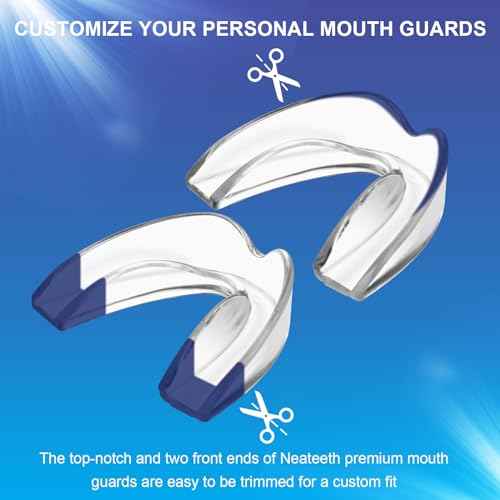 Mouth Guard for Grinding Teeth at Night, Neateeth Night Guards for Teeth Grinding & Clenching, Pack of 4 Dental Guards for Sleeping ? 2 Sizes, Travel Case Included