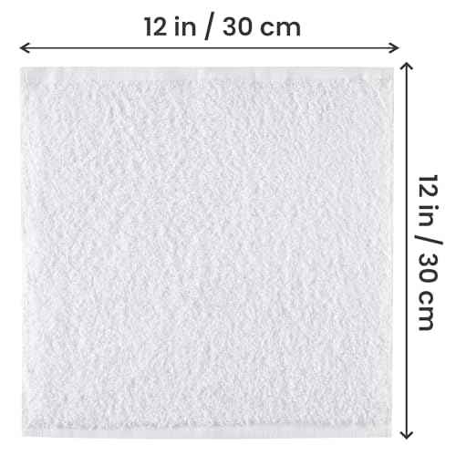 Utopia Towels 24 Pack Cotton Washcloths Set, 100% Ring Spun Cotton, Premium Quality Flannel Face Cloths, Highly Absorbent and Soft Feel Fingertip Towels, White